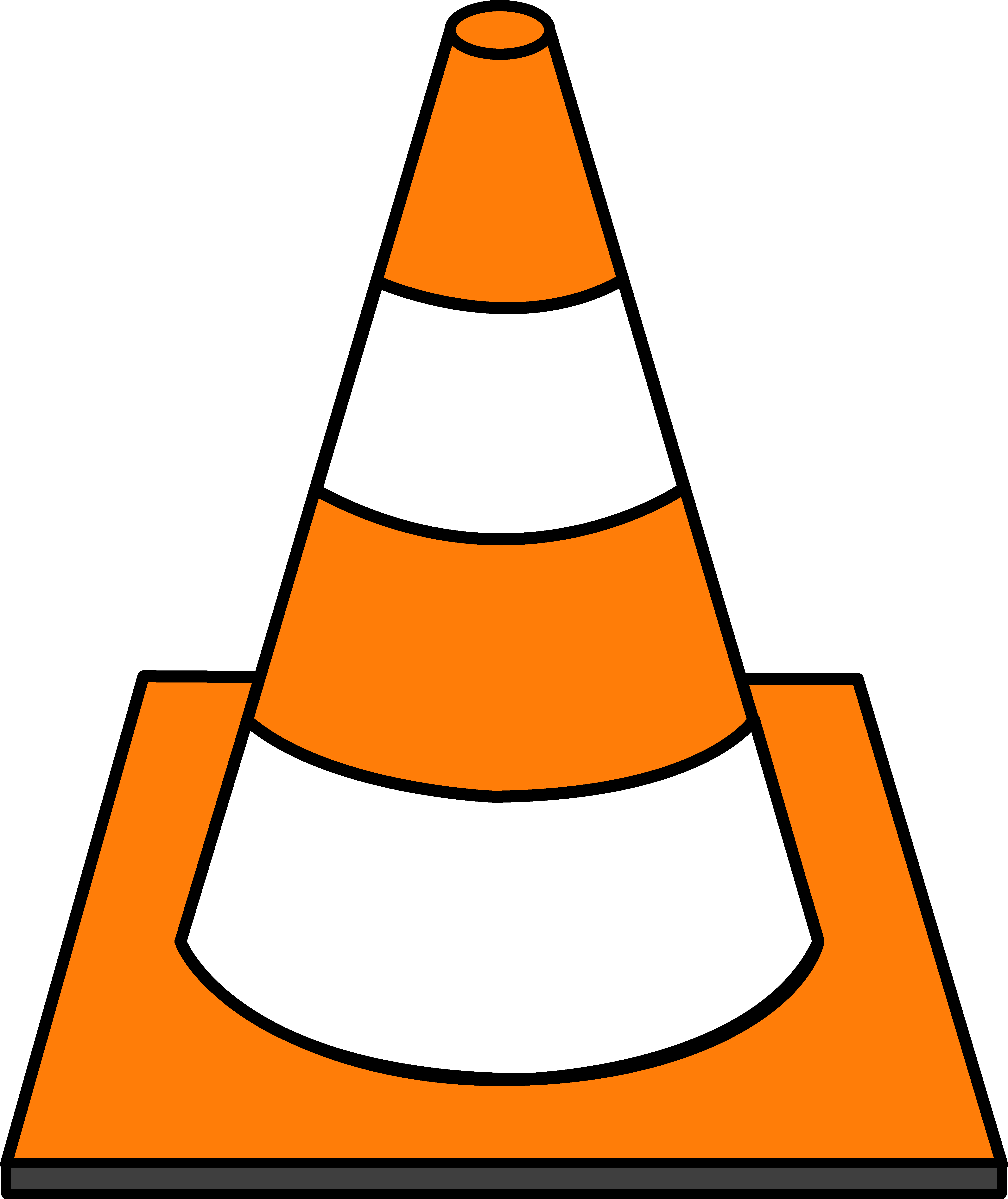 Striped Traffic Cone - Free C - Safety Clip Art