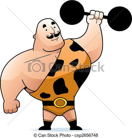 Strongman - A cartoon strongman with a dumbbell.