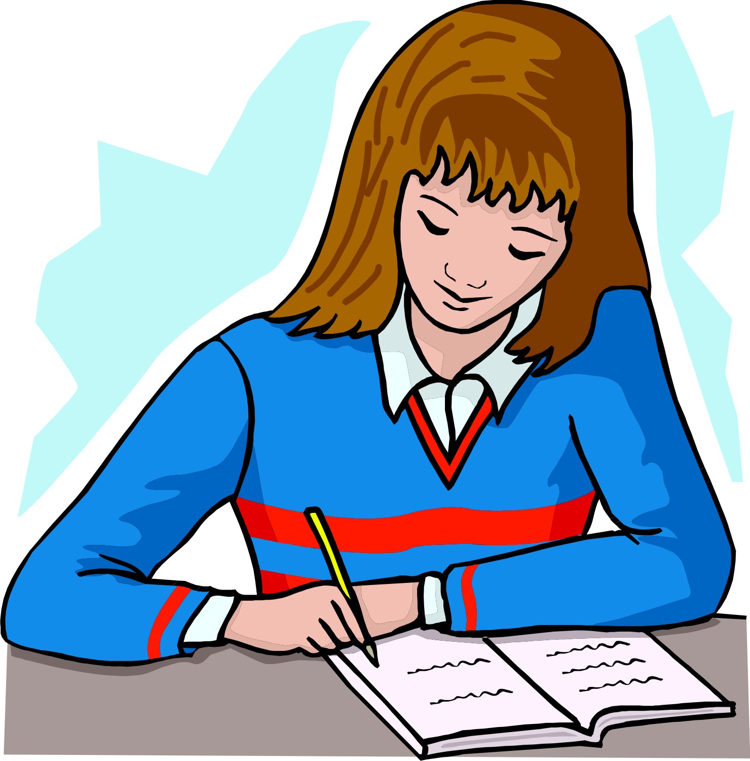 student writing clipart