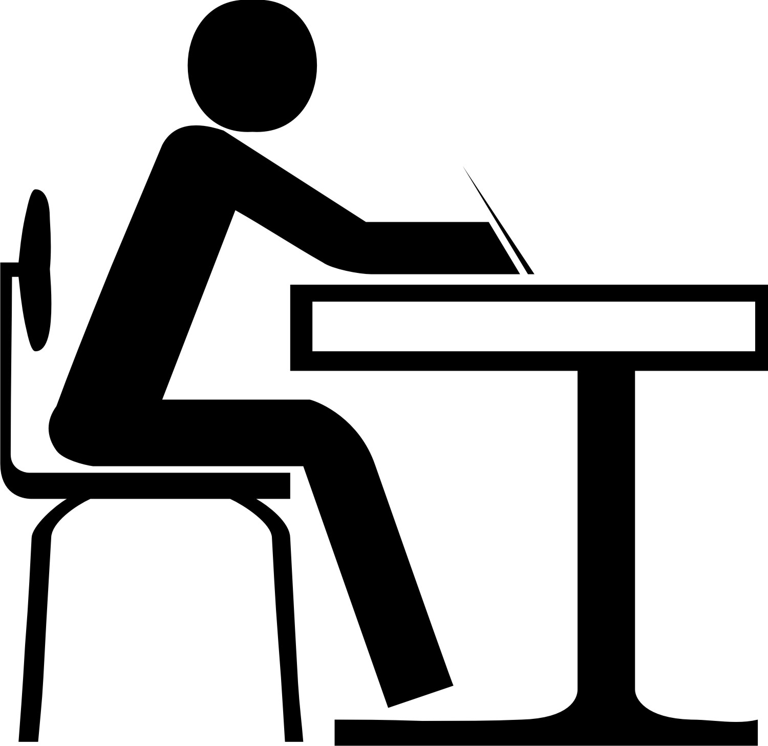 Student sitting in desk .