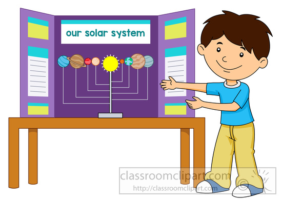 student-displays-her-science- - Science Fair Clip Art
