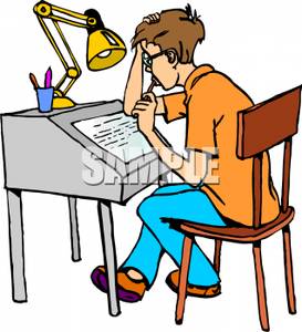 Student doing homework clipar