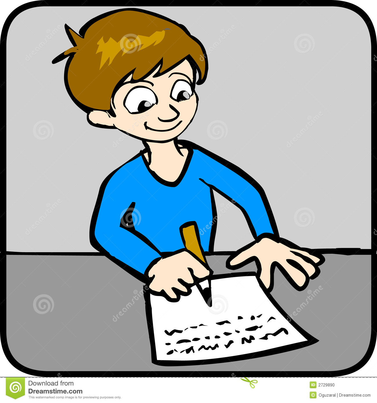 Student Doing Homework Clipart