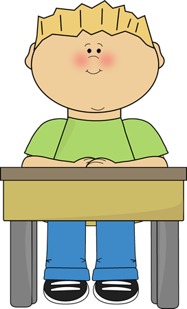 Student Sitting At School Desk Card Clip Art Image Student Sitting