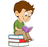 student sitting on stack books reading clipart. Size: 94 Kb
