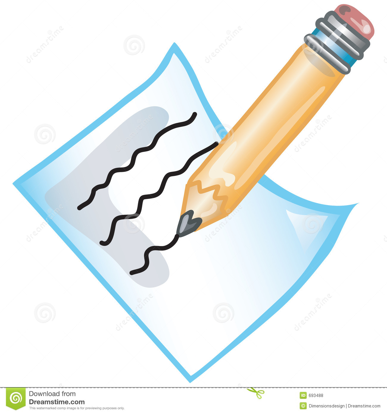 Stylized Icon Of A Pencil And Paper File 3 Of 20 In This Series