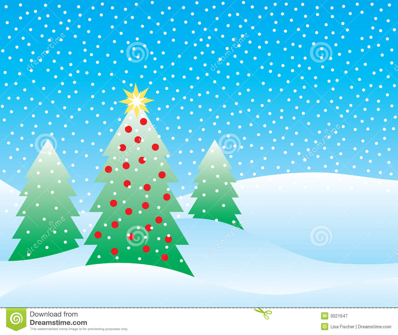Stylized Illustration Of Thre - Christmas Scenes Clipart