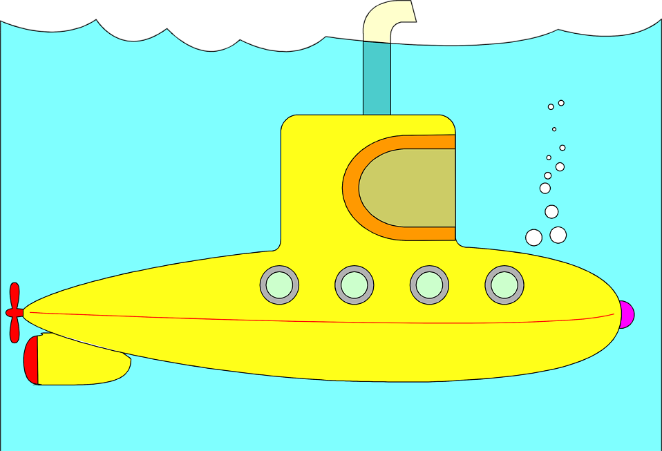Cartoon Submarine - ClipArt B