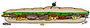 Sub Sandwich Cartoon Clipart 