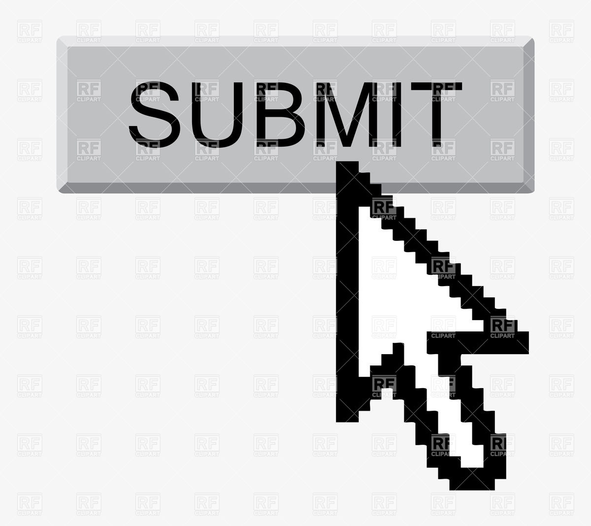 Submit button and arrow cursor Royalty Free Vector Clip Art