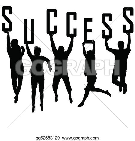 ... Success concept with young team silhouettes