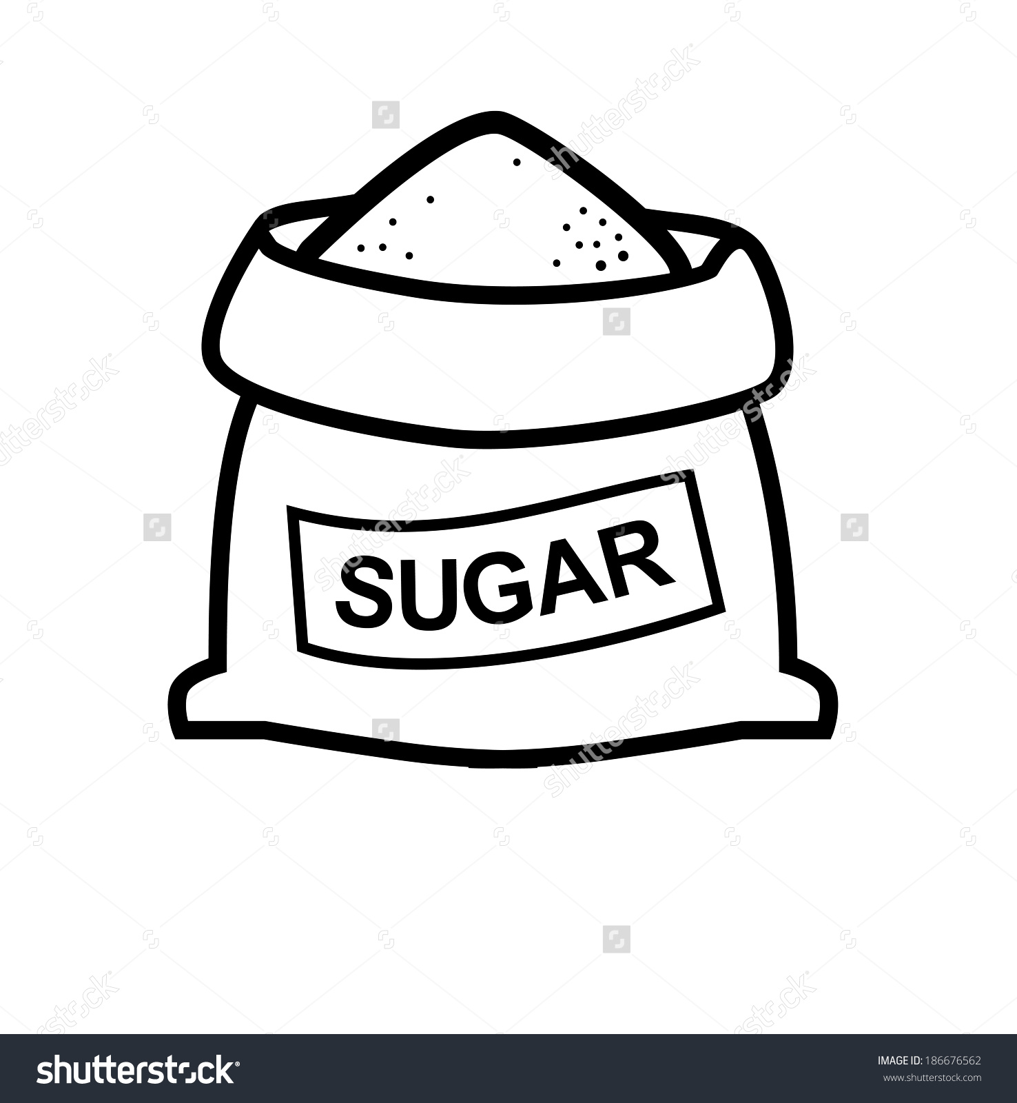 Sugar clipart black and white - ClipartFest