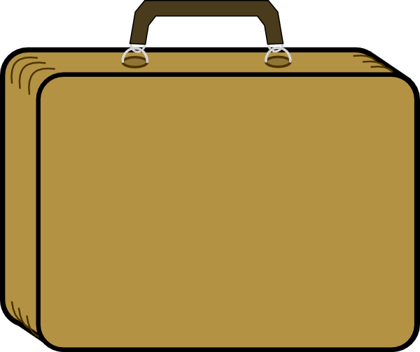 Little Tan Suitcase Clip Art  - Suitcase Clipart