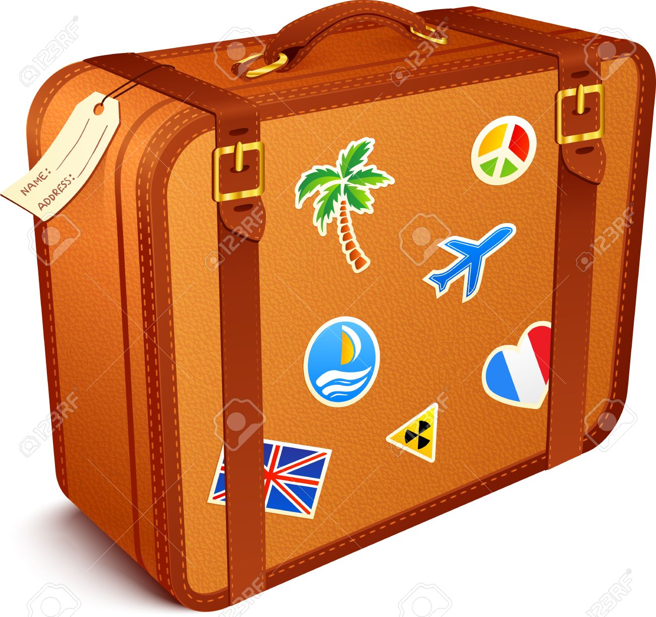 Little Tan Suitcase Clip Art 