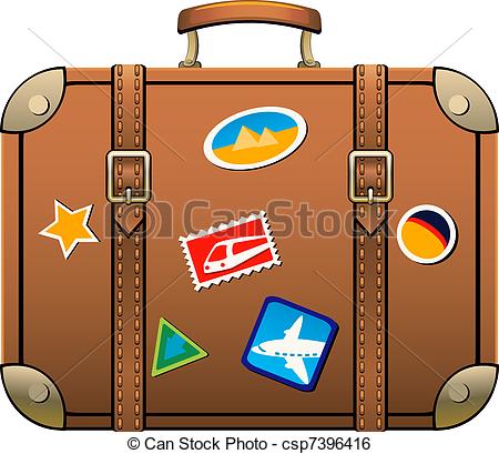 Suitcase isolated over white. - Suitcase Clip Art
