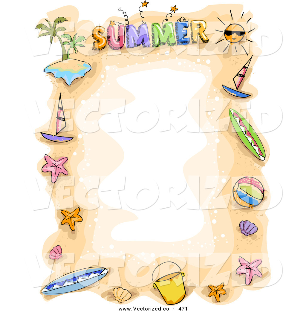 Summer Clip Art Borders This Summer Time Stock Vector