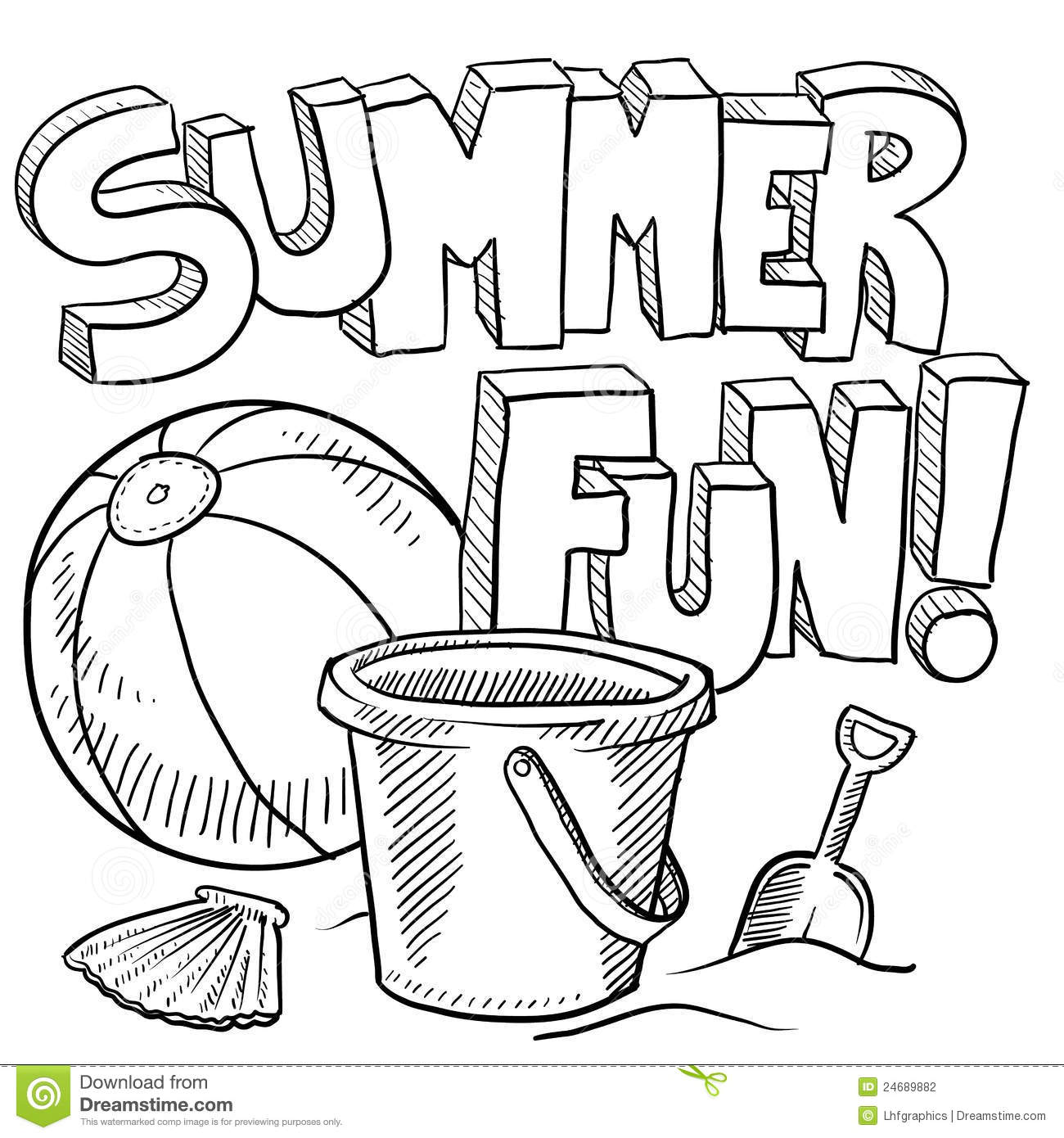 summer clipart black and whit - Summer Clipart Black And White