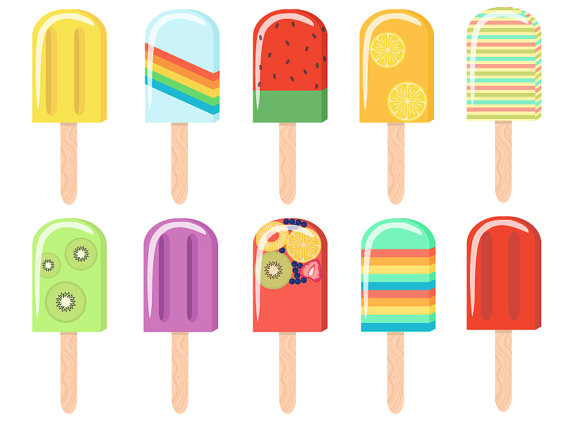 Summer Popsicle Clipart Popsicle Digital Clip Art