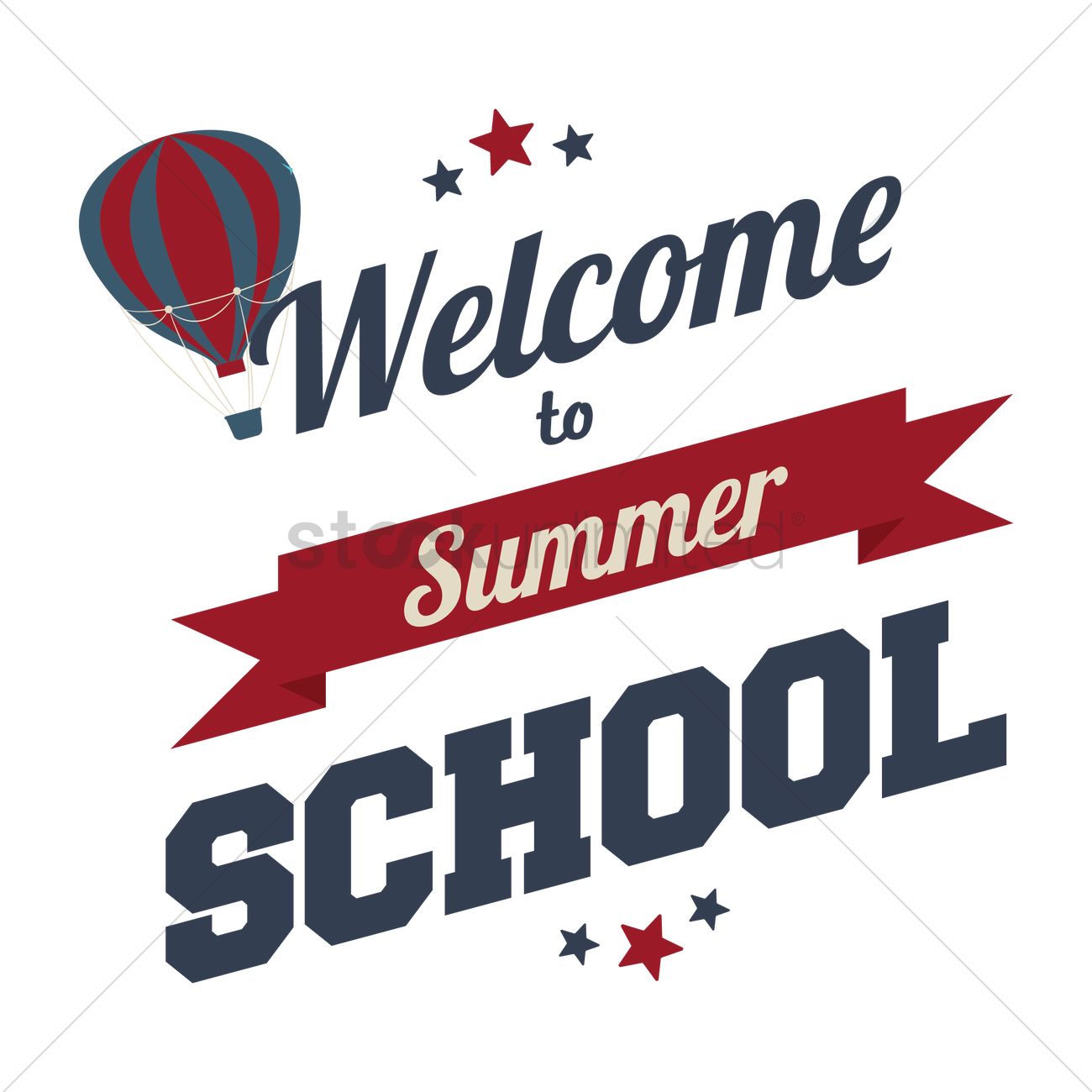 welcome to summer school text vector graphic
