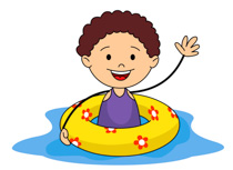 Summer Sports Kid With Airtube In Pool Clipart Size: 105 Kb