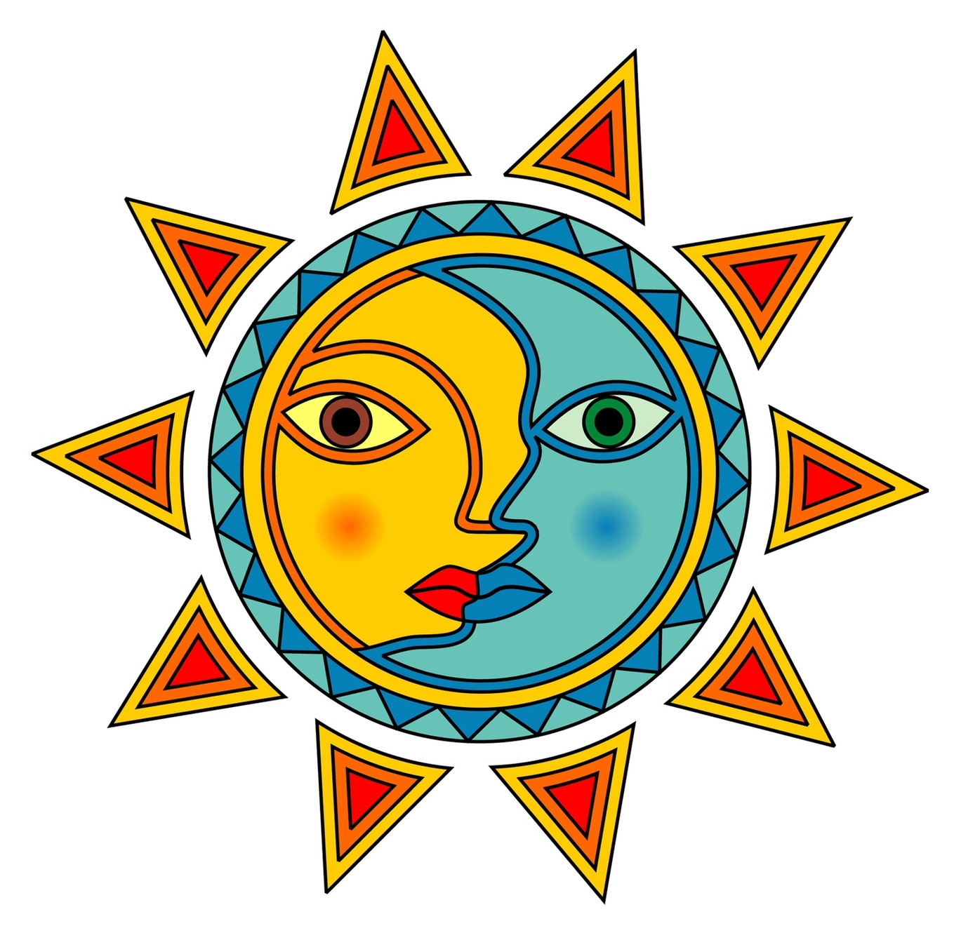 Sun and moon clipart images - .