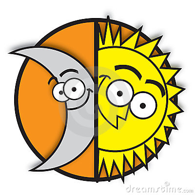 Cartoon characters Sun and .