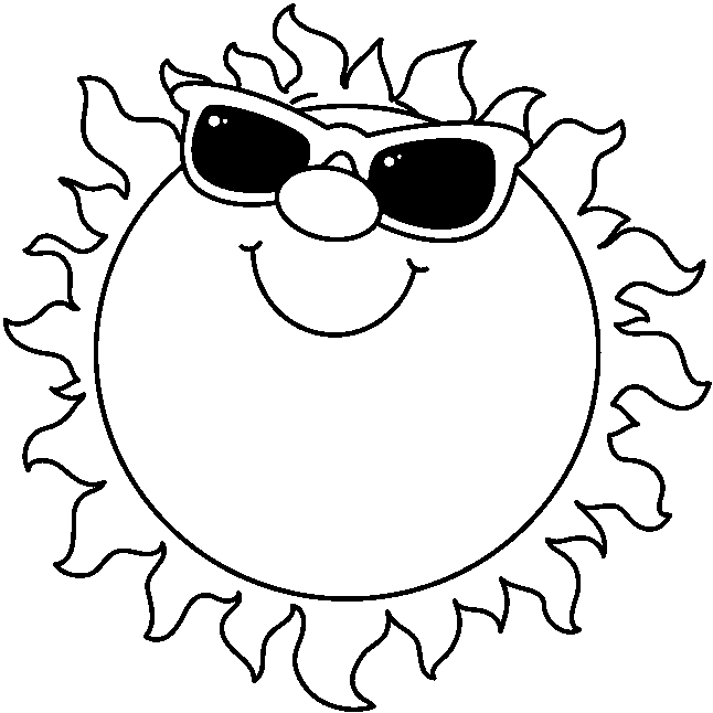 Sun With Sunglasses Clipart Black And White Cliparts Co