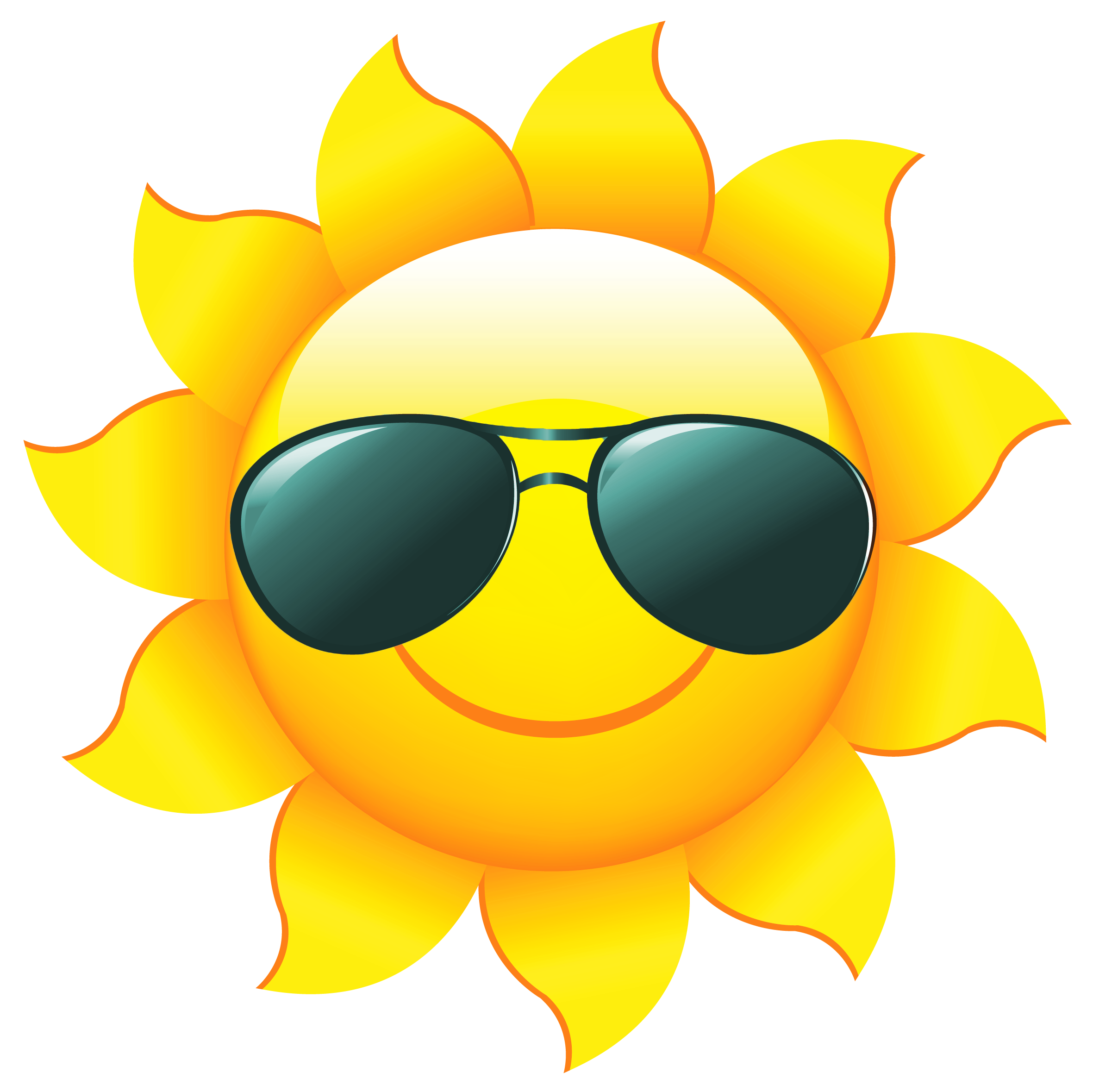 sun with sunglasses clipart