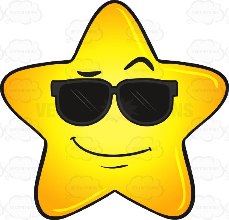 Cool Gold Star Wearing Sunglasses Emoji