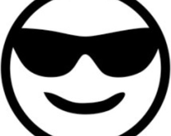 Sunglasses emoji smiley face Iron On HTV DIY heat transfer vinyl Halloween  costume