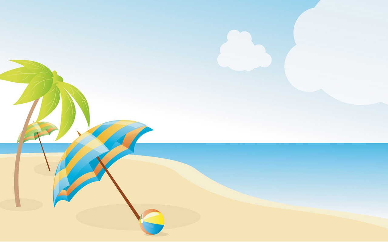 Sunny Day At The Beach Clipart