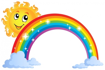 Rainbow clipart black and whi