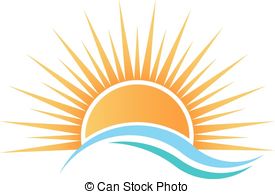 ... Sunshine over water waves - Clipart Sunrise