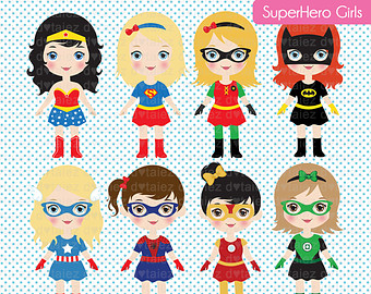 Super Girls, comic girl, super girl, superhero clipart u0026amp; printable