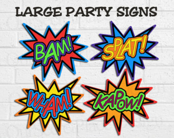 Super Hero Words Clip Art .. - Superhero Words Clipart