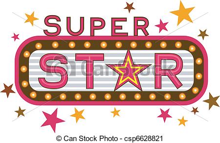 Super Star - Illustration Featuring the Words Super Star Super Star Clipartby ...