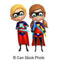 . hdclipartall.com Superboy and Supergirl with Compass