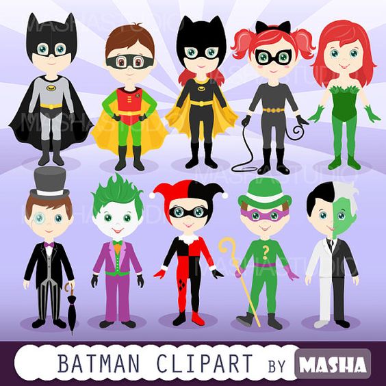 Superhero Digital Clipart: u0 - Batman And Robin Clipart