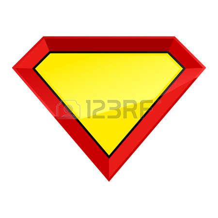 Super man hero empty shield badge template.