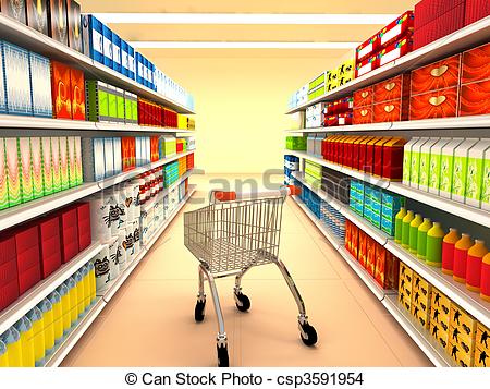 Supermarket Clipartby Pitr19/6,324; Supermarket. 3d rendered image
