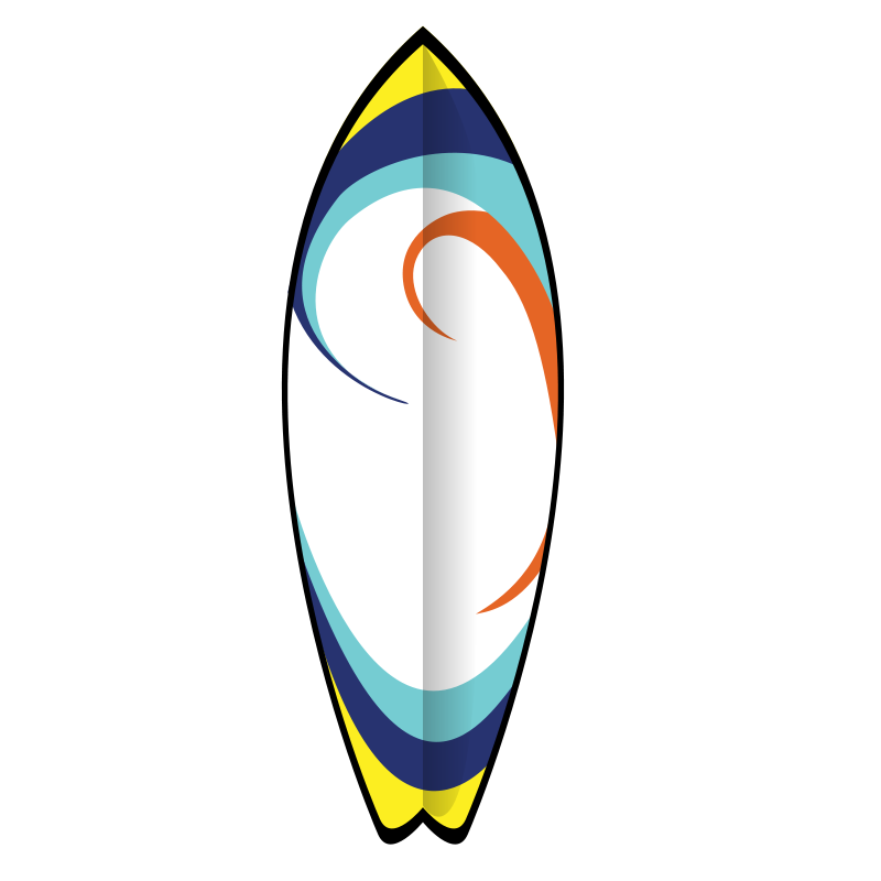 Tropical surfboard clipart su