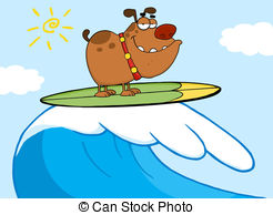 . ClipartLook.com Happy Dog Surfing - Happy Dog While Surfing