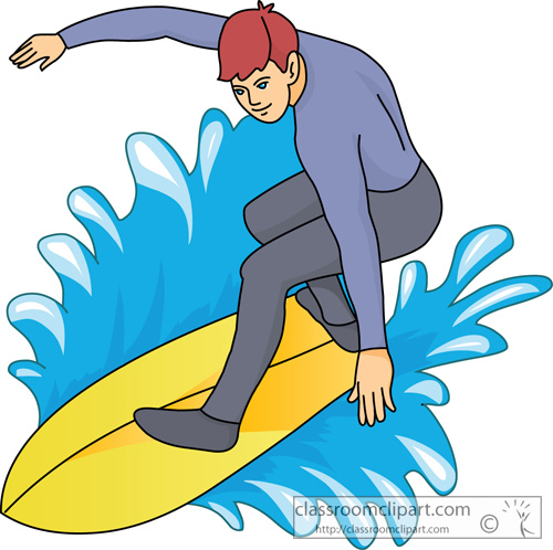 Surfing Clipart Surfer Wearing Wet Suit Classroom Clipart