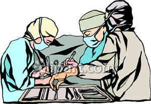 Surgical Team Performing an . - Surgery Clipart