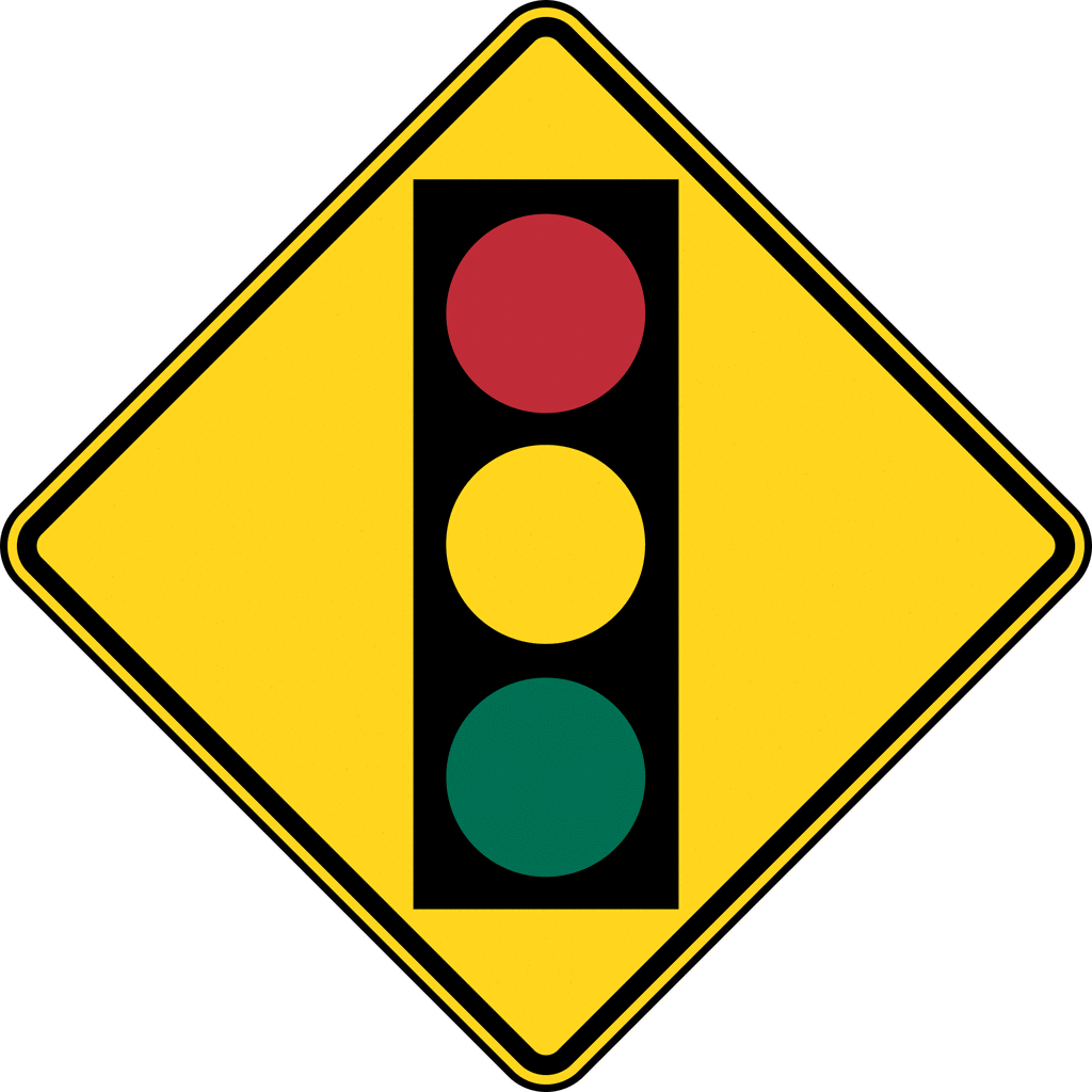 Svg Road Signs clip art. Signal Ahead, Color .