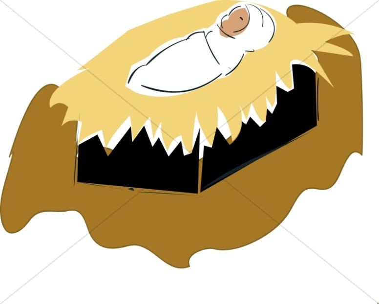 Swaddled Baby Jesus Clipart - Baby Jesus Clip Art