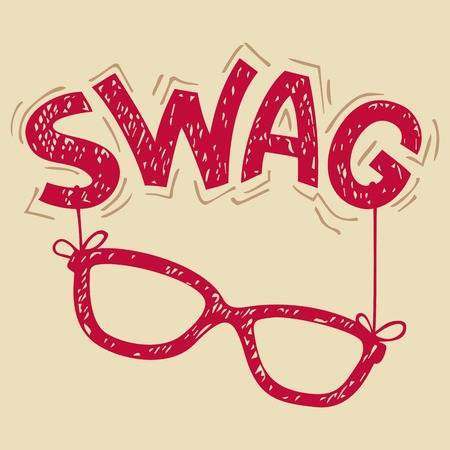 Swag glasses hand-lettering typography for t-shirt
