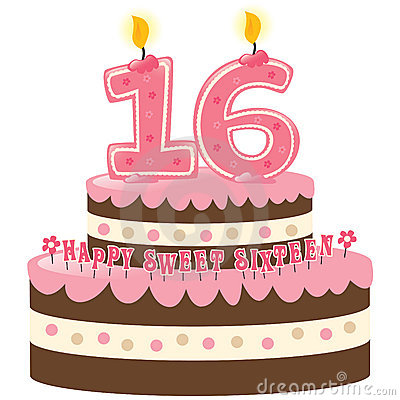 Sweet Sixteen Birthday Cake . - Sweet 16 Clipart
