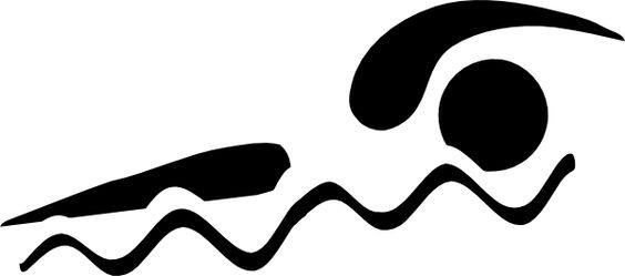 White Swimmer Logo Clip Art. 