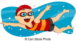 ... Swimming - Boy Swimming with Clipping Path